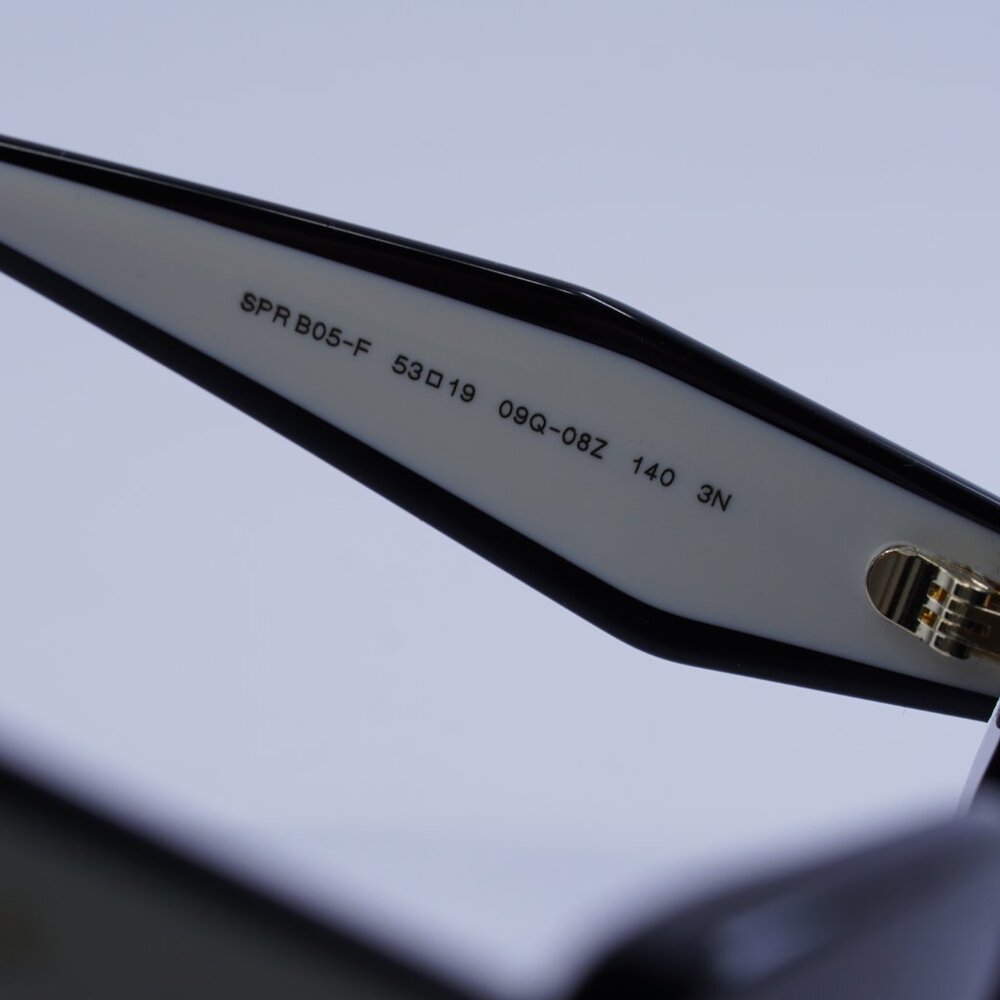 Prada PRB05SF 09Q08Z Sunglasses Black Rectangle Frame, Dark Grey Lenses - Picture 6 of 10